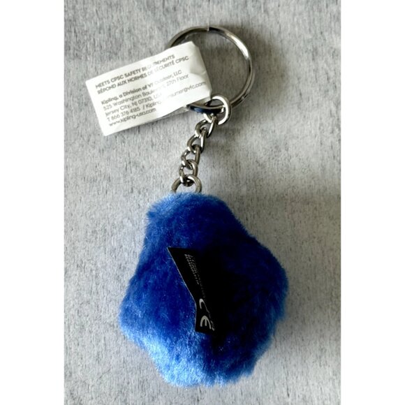 KIPLING Adam Baby Monkey Blue Key Chain Ring Bag Charm Fob Fx Fur - Picture 5 of 5
